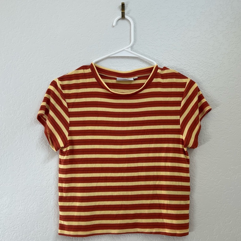 Weekday Striped Cropped Tee-Shirt S